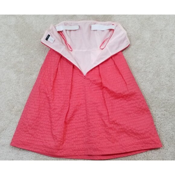 J.CREW~Women's Size 6~Orange Textured Strapless Cotton Party Fully Lined Dress. - Picture 8 of 12